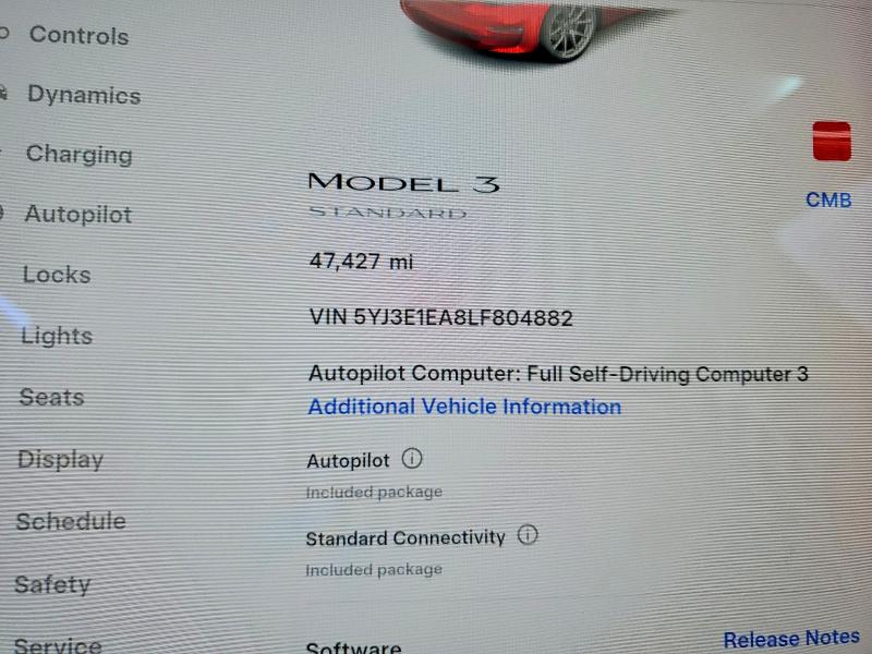 Aukcja sprzedaży 2020 Tesla Model 3, vin: 5YJ3E1EA8LF804882, numer aukcji: 41836526