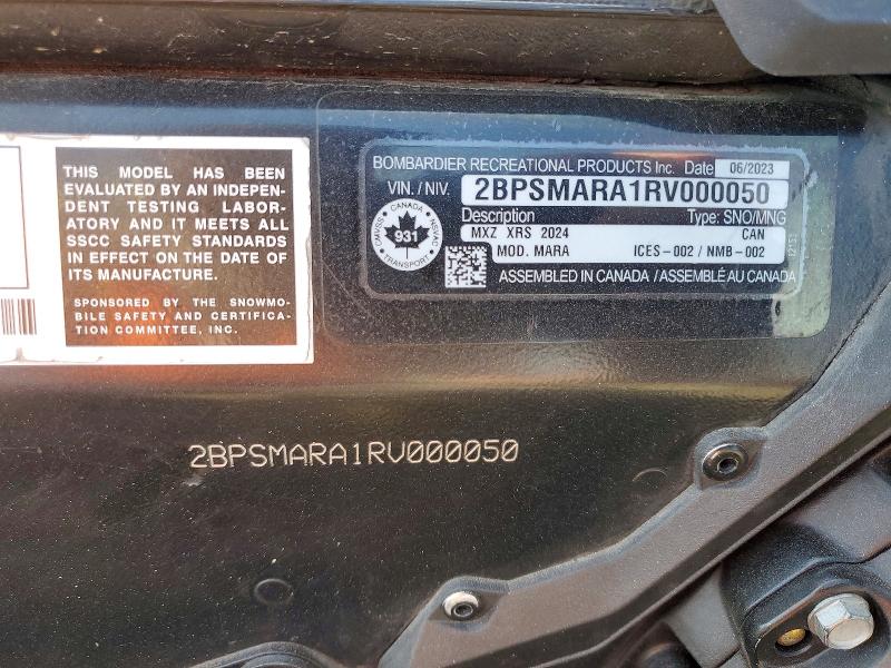 Продаж на аукціоні авто 2024 Ski-doo Mxz Xrs 850, vin: 2BPSMARA1RV000050, номер лоту: 47771476