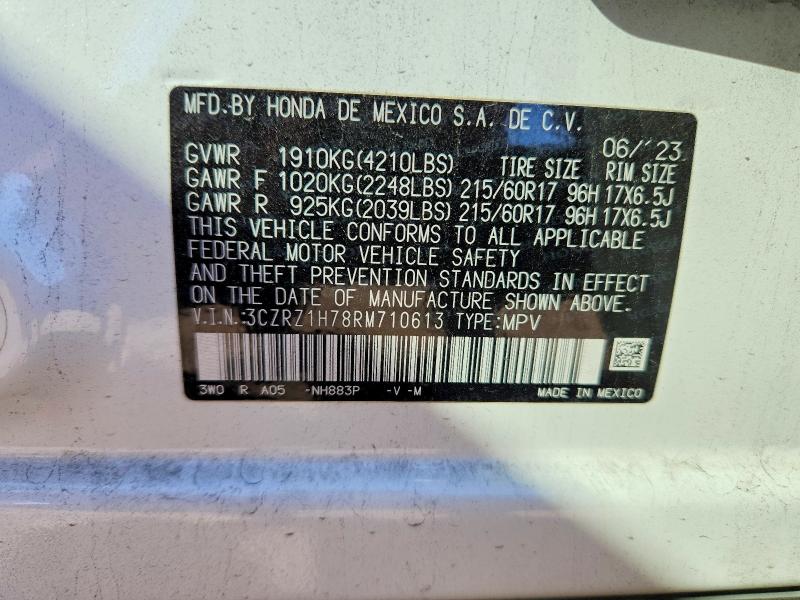 Aukcja sprzedaży 2024 Honda Hr-v, vin: 3CZRZ1H78RM710613, numer aukcji: 41609966