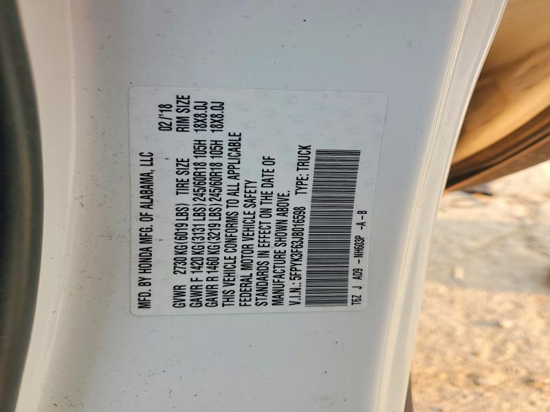 Aukcja sprzedaży 2018 Honda Ridgeline, vin: 5FPYK3F63JB016598, numer aukcji: 46863846