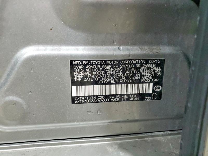 78870665 :رقم المزاد ، JTHCE1BL4FA005019 vin ، 2015 Lexus Gs 350 مزاد بيع