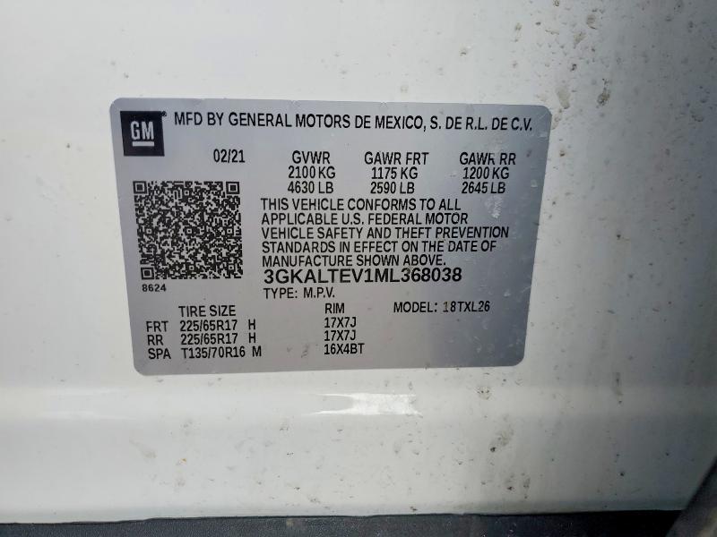 Aukcja sprzedaży 2021 Gmc Terrain, vin: 3GKALTEV1ML368038, numer aukcji: 45863086