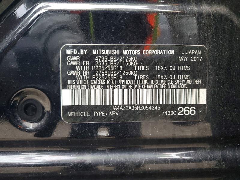 Продаж на аукціоні авто 2017 Mitsubishi Outlander, vin: JA4AZ2A35HZ054345, номер лоту: 45771096