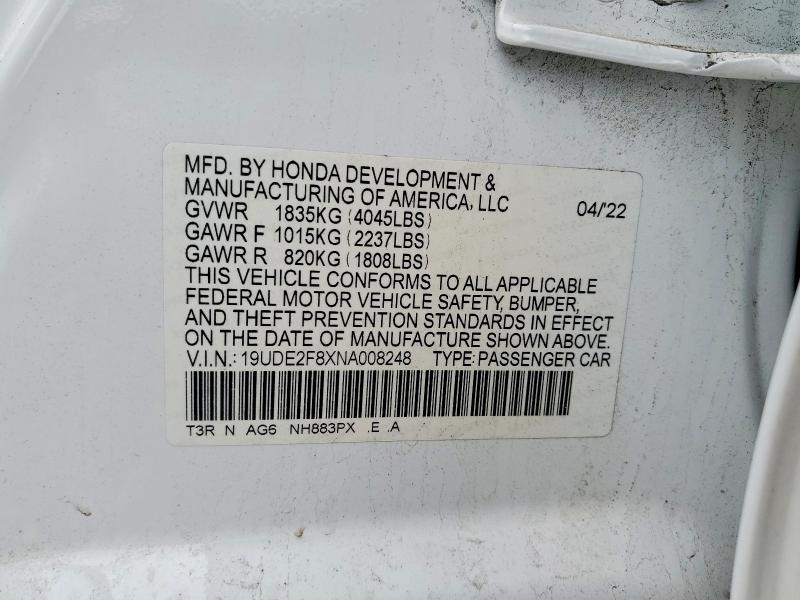 Aukcja sprzedaży 2022 Acura Ilx, vin: 19UDE2F8XNA008248, numer aukcji: 41582286