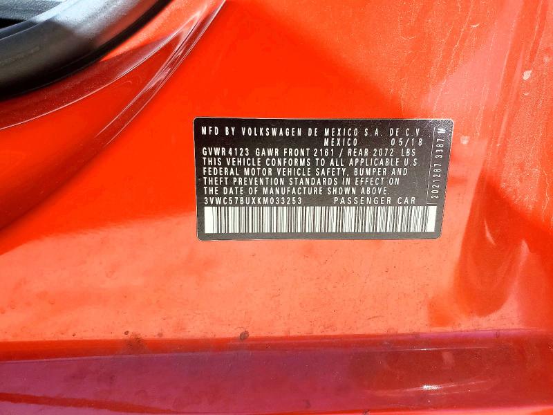 Продаж на аукціоні авто 2019 Volkswagen Jetta, vin: 3VWC57BUXKM033253, номер лоту: 41655846