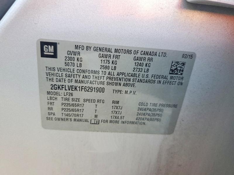Продаж на аукціоні авто 2015 Gmc Terrain, vin: 2GKFLVEK1F6291900, номер лоту: 47178506