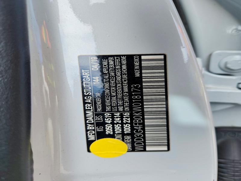 2019 Mercedes-benz A მანქანა იყიდება აუქციონზე, vin: WDD3G4FB0KW018173, აუქციონის ნომერი: 46510926
