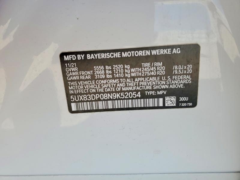 Продажа на аукционе авто 2022 Bmw X3, vin: 5UX83DP08N9K52054, номер лота: 47223726