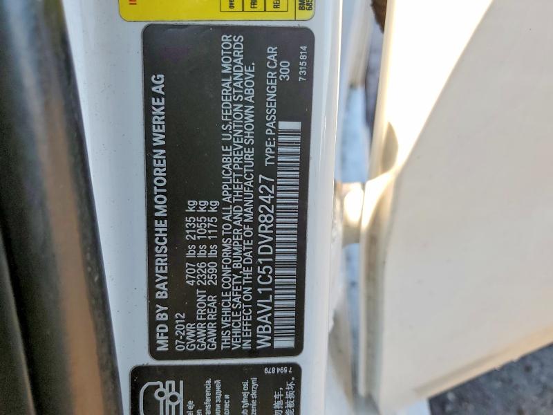 79515955 :رقم المزاد ، WBAVL1C51DVR82427 vin ، 2013 Bmw X1 مزاد بيع