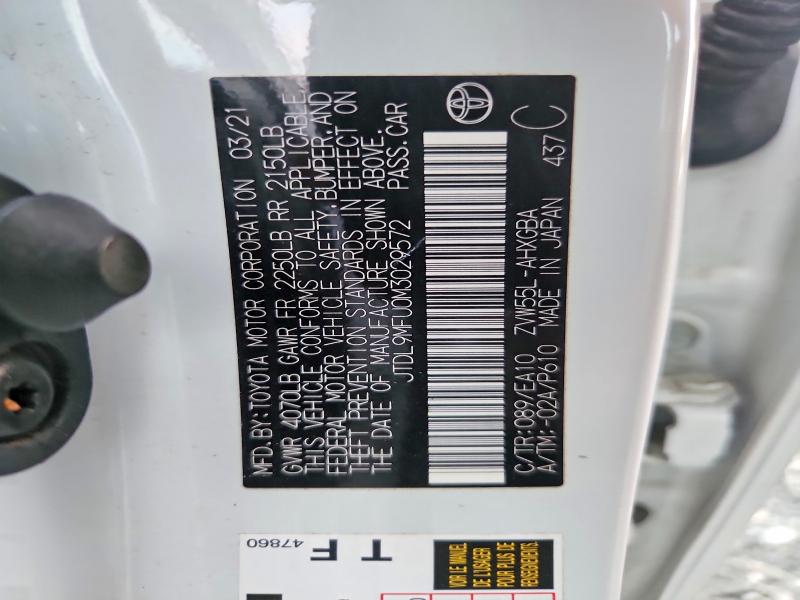 2021 Toyota Prius მანქანა იყიდება აუქციონზე, vin: JTDL9MFU0M3029572, აუქციონის ნომერი: 47716516