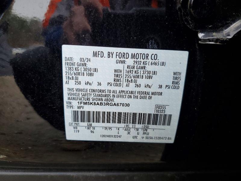 Aukcja sprzedaży 2024 Ford Explorer, vin: 1FM5K8AB3RGA67030, numer aukcji: 48328216