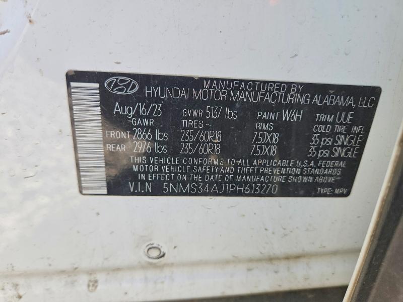Продажа на аукционе авто 2023 Hyundai Santa Fe, vin: 5NMS34AJ1PH613270, номер лота: 45934176