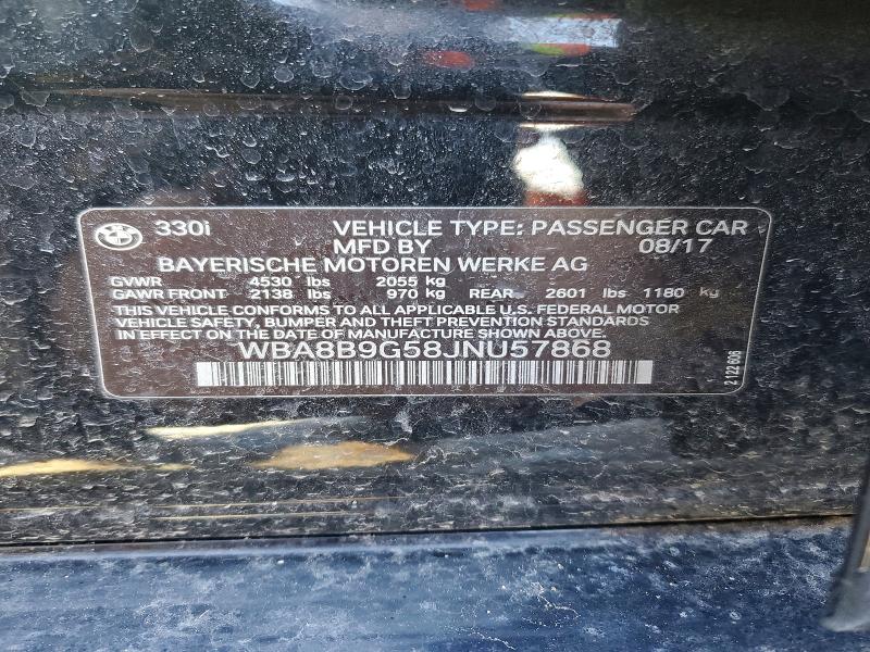 Продаж на аукціоні авто 2018 Bmw 330, vin: WBA8B9G58JNU57868, номер лоту: 45952946