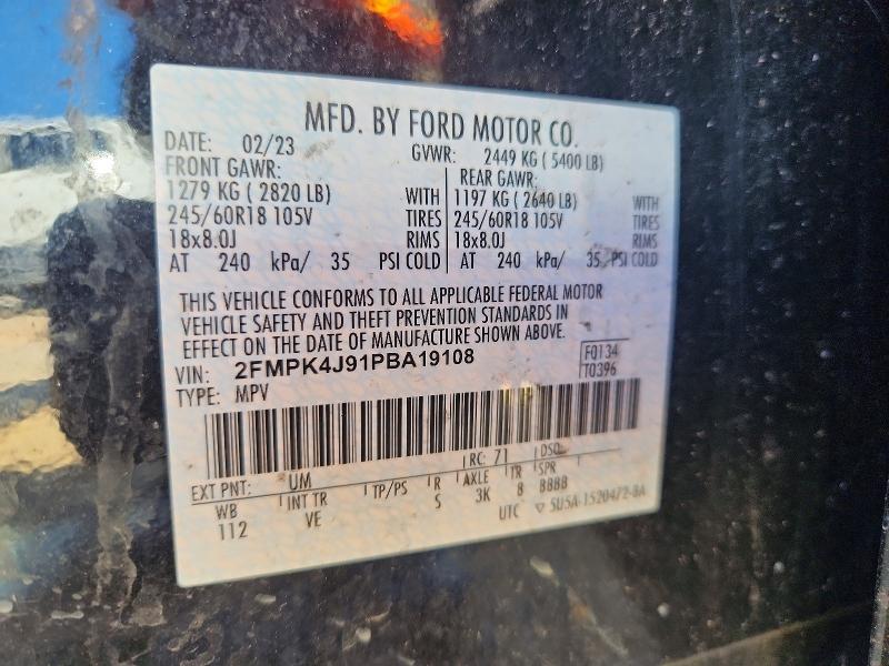 Продажа на аукционе авто 2023 Ford Edge, vin: 2FMPK4J91PBA19108, номер лота: 58110086