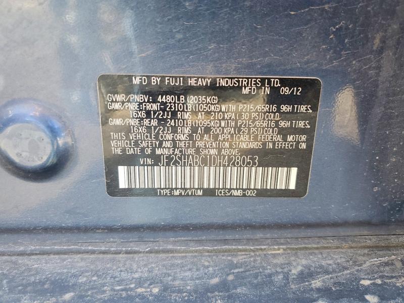 Auction sale of the 2013 Subaru Forester, vin: JF2SHABC1DH428053, lot number: 47659826