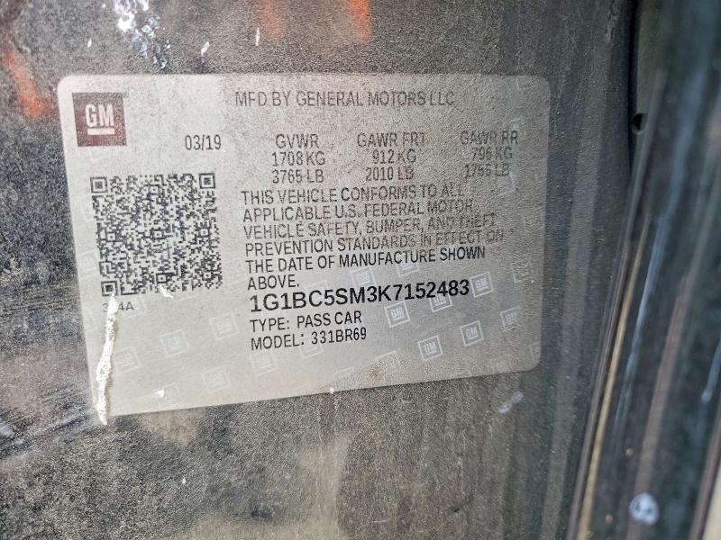 Продажа на аукционе авто 2019 Chevrolet Cruze, vin: 1G1BC5SM3K7152483, номер лота: 48228466