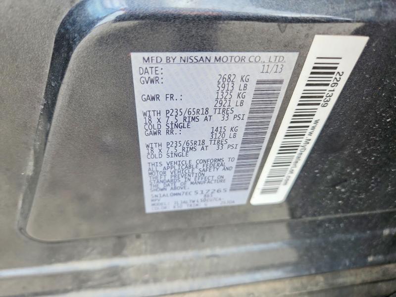Aukcja sprzedaży 2014 Infiniti Qx60, vin: 5N1AL0MN7EC517265, numer aukcji: 48339736