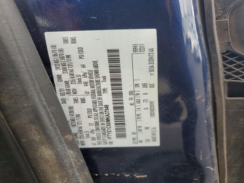 Aukcja sprzedaży 2021 Ford Transit, vin: 1FTYE1C8XMKA37949, numer aukcji: 46281436