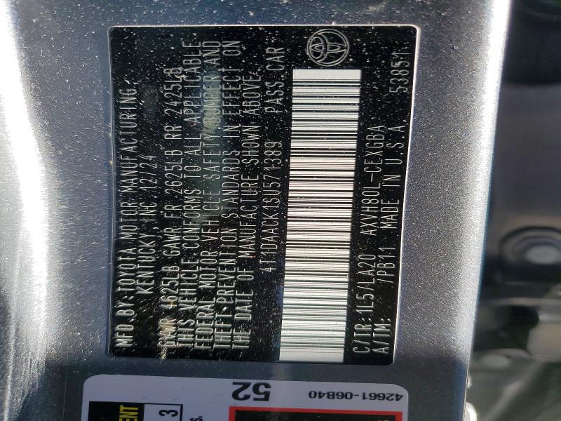 79757265 :رقم المزاد ، 4T1DAACK1SU571389 vin ، 2025 Toyota Camry مزاد بيع