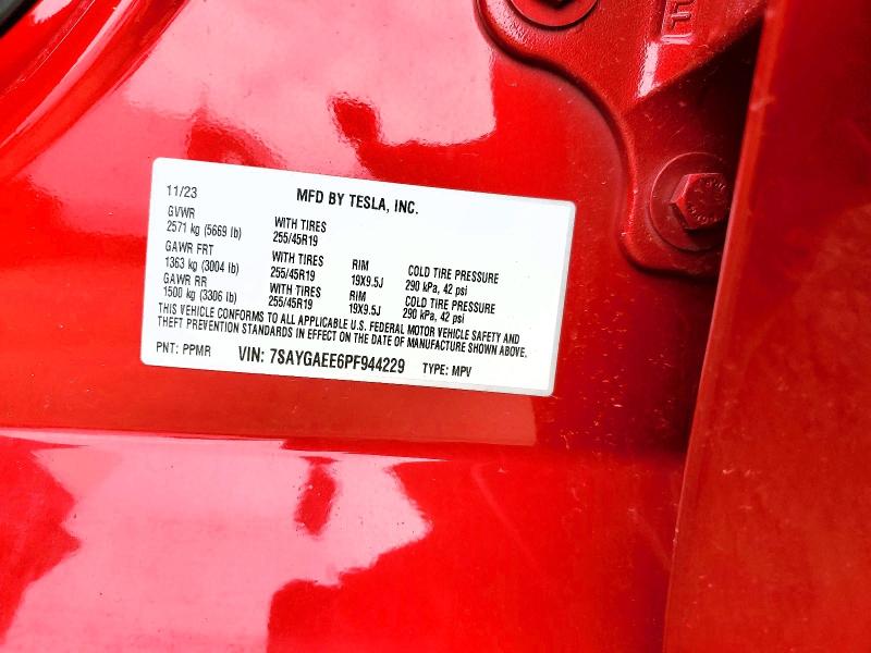 Продажа на аукционе авто 2023 Tesla Model Y, vin: 7SAYGAEE6PF944229, номер лота: 46922856
