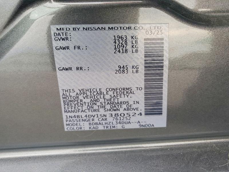 Продажа на аукционе авто 2025 Nissan Altima, vin: 1N4BL4DV1SN380524, номер лота: 45571116