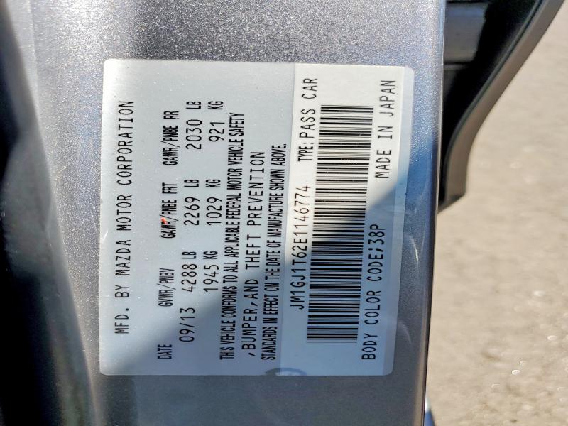 Aukcja sprzedaży 2014 Mazda 6, vin: JM1GJ1T62E1146774, numer aukcji: 46532676