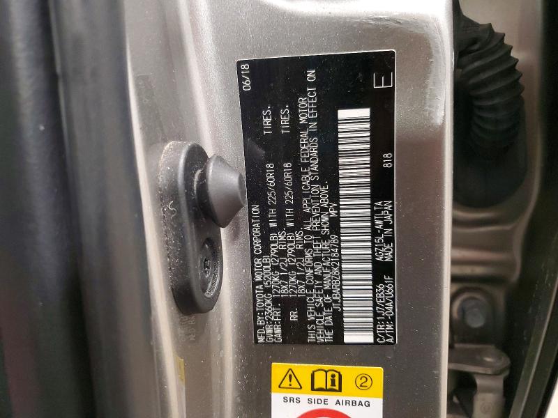 47460096 :رقم المزاد ، JTJBARBZ8K2184789 vin ، 2019 Lexus Nx 300 مزاد بيع