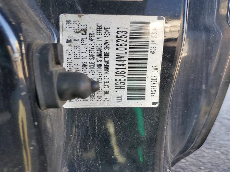 1998 Honda Civic მანქანა იყიდება აუქციონზე, vin: 1HGEJ8144WL062531, აუქციონის ნომერი: 45684606