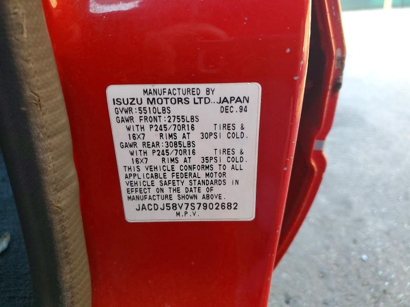 Продаж на аукціоні авто 1995 Isuzu Trooper, vin: JACDJ58V7S7902682, номер лоту: 46856466