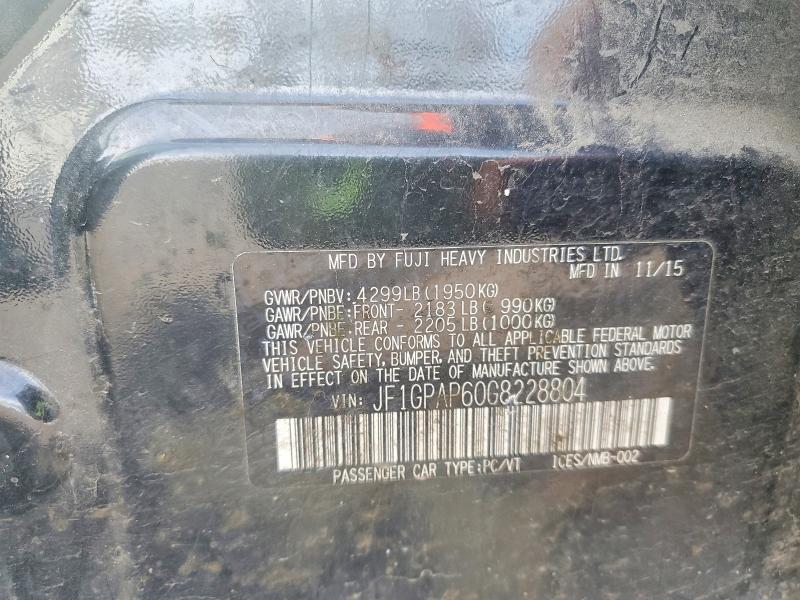 Aukcja sprzedaży 2016 Subaru Impreza, vin: JF1GPAP60G8228804, numer aukcji: 47945766