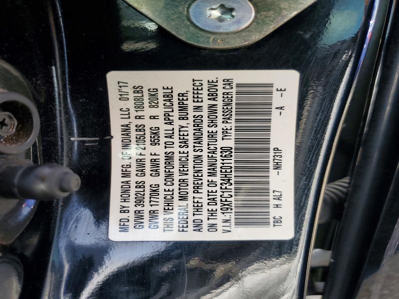 Продажа на аукционе авто 2017 Honda Civic, vin: 19XFC1F34HE011630, номер лота: 46505446