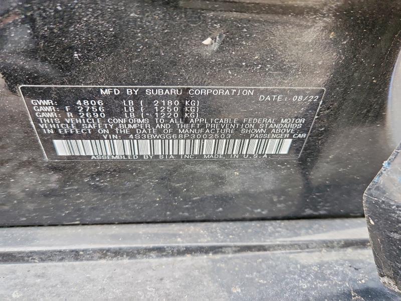 Aukcja sprzedaży 2023 Subaru Legacy, vin: 4S3BWGG68P3002503, numer aukcji: 79385655