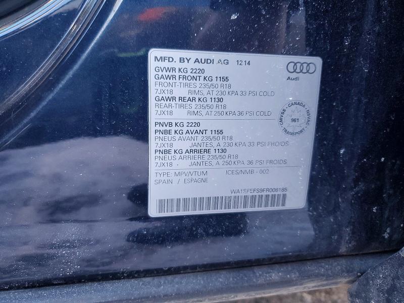 Продажа на аукционе авто 2015 Audi Q3, vin: WA1EFEFS9FR008185, номер лота: 75354165