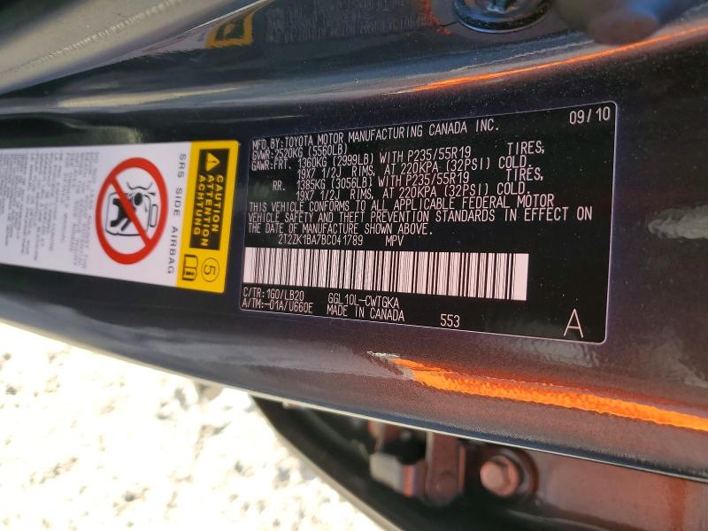 Aukcja sprzedaży 2011 Lexus Rx 350, vin: 2T2ZK1BA7BC041789, numer aukcji: 46796336