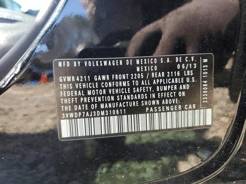 45606356 :رقم المزاد ، 3VWDP7AJ3DM310611 vin ، 2013 Volkswagen Jetta مزاد بيع