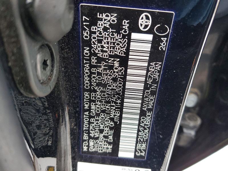 79127755 :رقم المزاد ، JTNB11HK7J3007153 vin ، 2018 Toyota Camry مزاد بيع