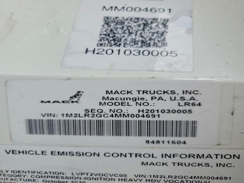 Продаж на аукціоні авто 2021 Mack Lr, vin: 1M2LR2GC4MM004691, номер лоту: 45720876