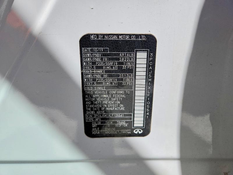 Aukcja sprzedaży 2020 Infiniti Qx50, vin: 3PCAJ5M1XLF105541, numer aukcji: 46401246