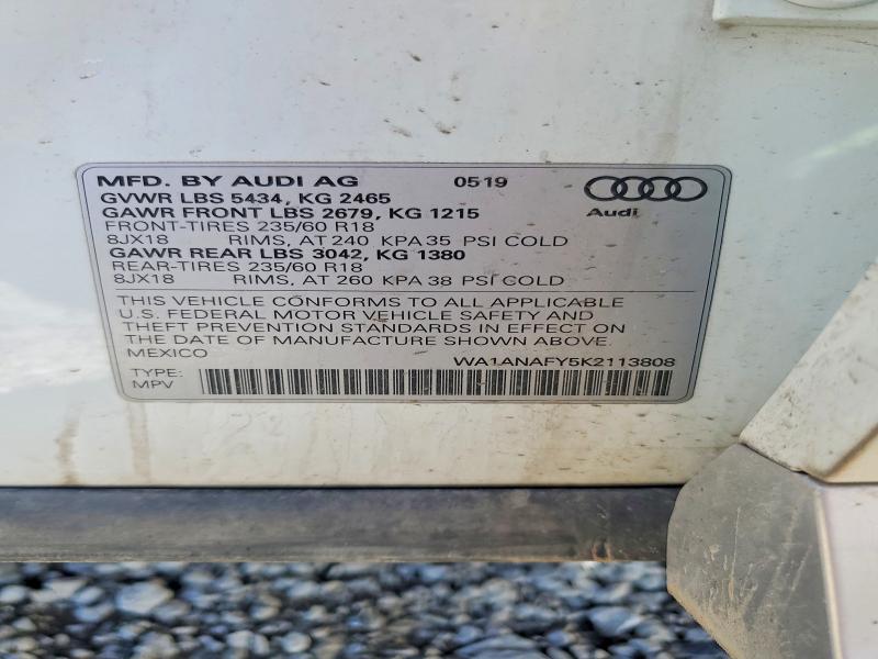 Aukcja sprzedaży 2019 Audi Q5, vin: WA1ANAFY5K2113808, numer aukcji: 78518285
