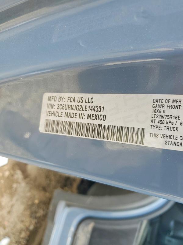 2020 Ram Promaster 3500 მანქანა იყიდება აუქციონზე, vin: 3C6URVJG2LE144331, აუქციონის ნომერი: 75997415