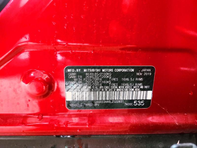 Продаж на аукціоні авто 2020 Mitsubishi Eclipse Cross, vin: JA4AS3AA6LZ022831, номер лоту: 45841196