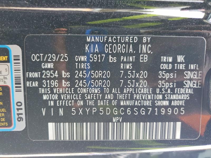 Aukcja sprzedaży 2025 Kia Telluride, vin: 5XYP5DGC6SG719905, numer aukcji: 79173995