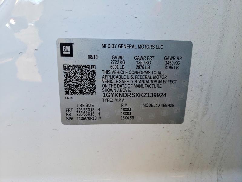 Aukcja sprzedaży 2019 Cadillac Xt5, vin: 1GYKNDRSXKZ139924, numer aukcji: 41734726