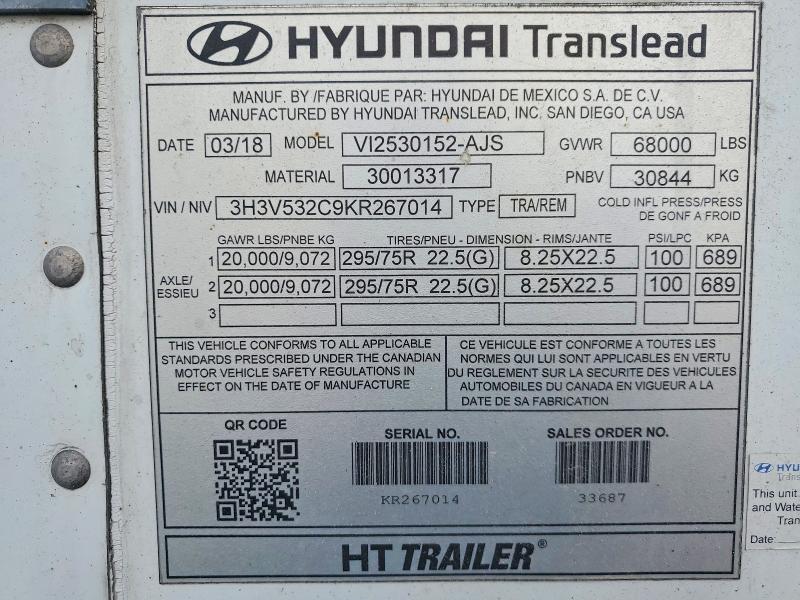Продажа на аукционе авто 2019 Hyundai Translead Inc Unknown, vin: 3H3V532C9KR267014, номер лота: 45678776