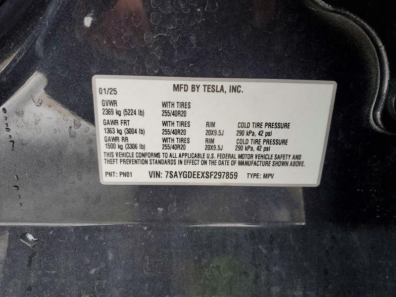 Aukcja sprzedaży 2025 Tesla Model Y, vin: 7SAYGDEEXSF297859, numer aukcji: 41755916