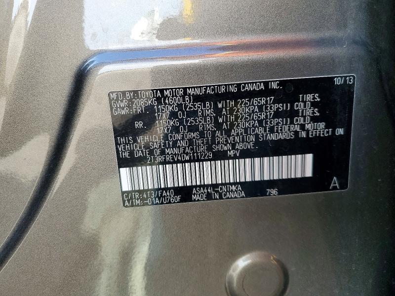 Aukcja sprzedaży 2013 Toyota Rav4, vin: 2T3RFREV4DW111229, numer aukcji: 45573306