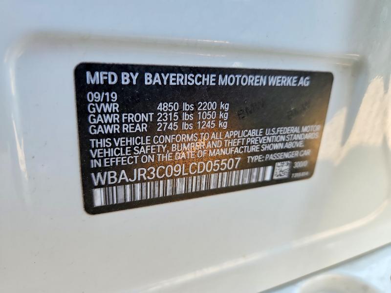 46958236 :رقم المزاد ، WBAJR3C09LCD05507 vin ، 2020 Bmw 530 مزاد بيع