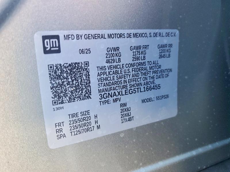 47275396 :رقم المزاد ، 3GNAXLEG5TL166455 vin ، 2026 Chevrolet Equinox مزاد بيع