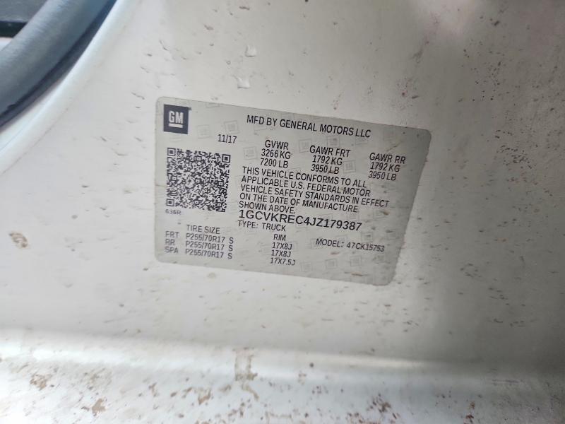 Продаж на аукціоні авто 2018 Chevrolet Silverado, vin: 1GCVKREC4JZ179387, номер лоту: 47605006