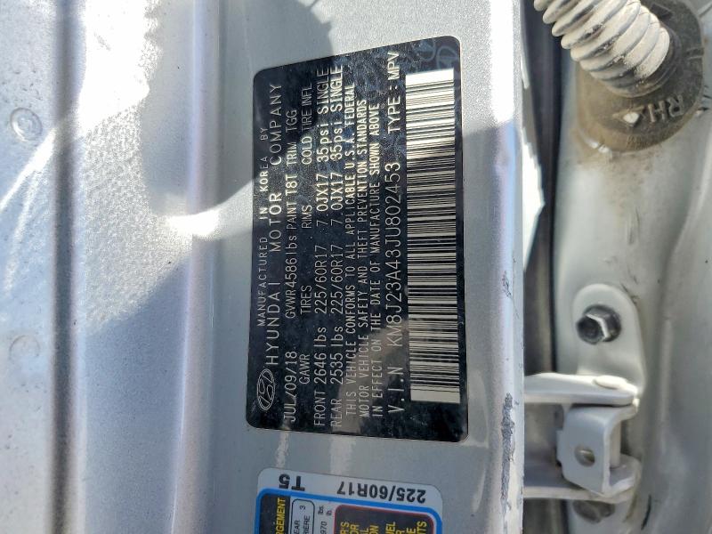 Продаж на аукціоні авто 2018 Hyundai Tucson, vin: KM8J23A43JU802453, номер лоту: 46166946